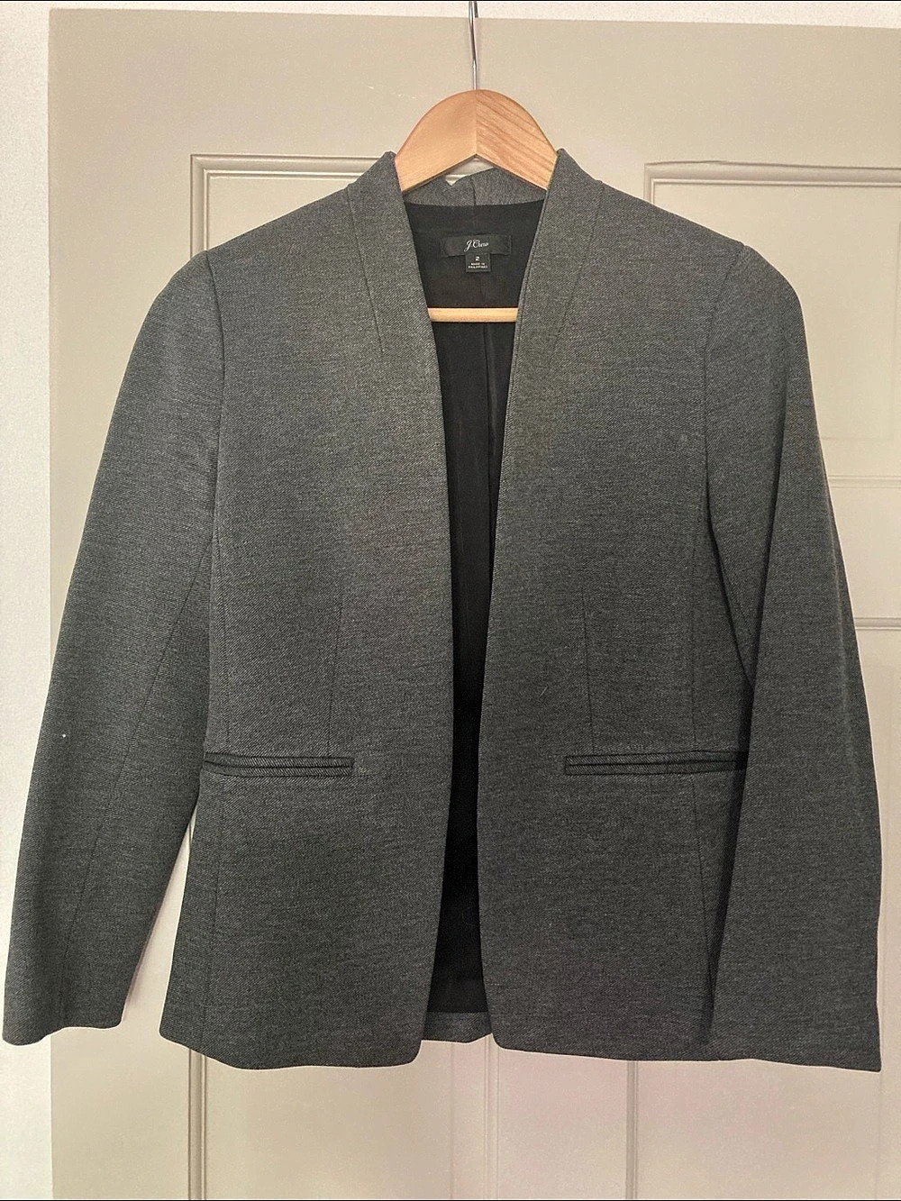 J.Crew Collarless Blazer Gray Size 2